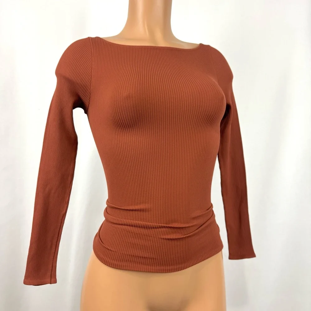 NEW Intimately Free People Caught Your Eye Long Sleeve in Toasted Cocoa XS/S
